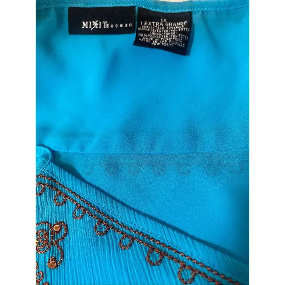 Mix it Woman Sequined Embroidered Top - Picture 3 of 3